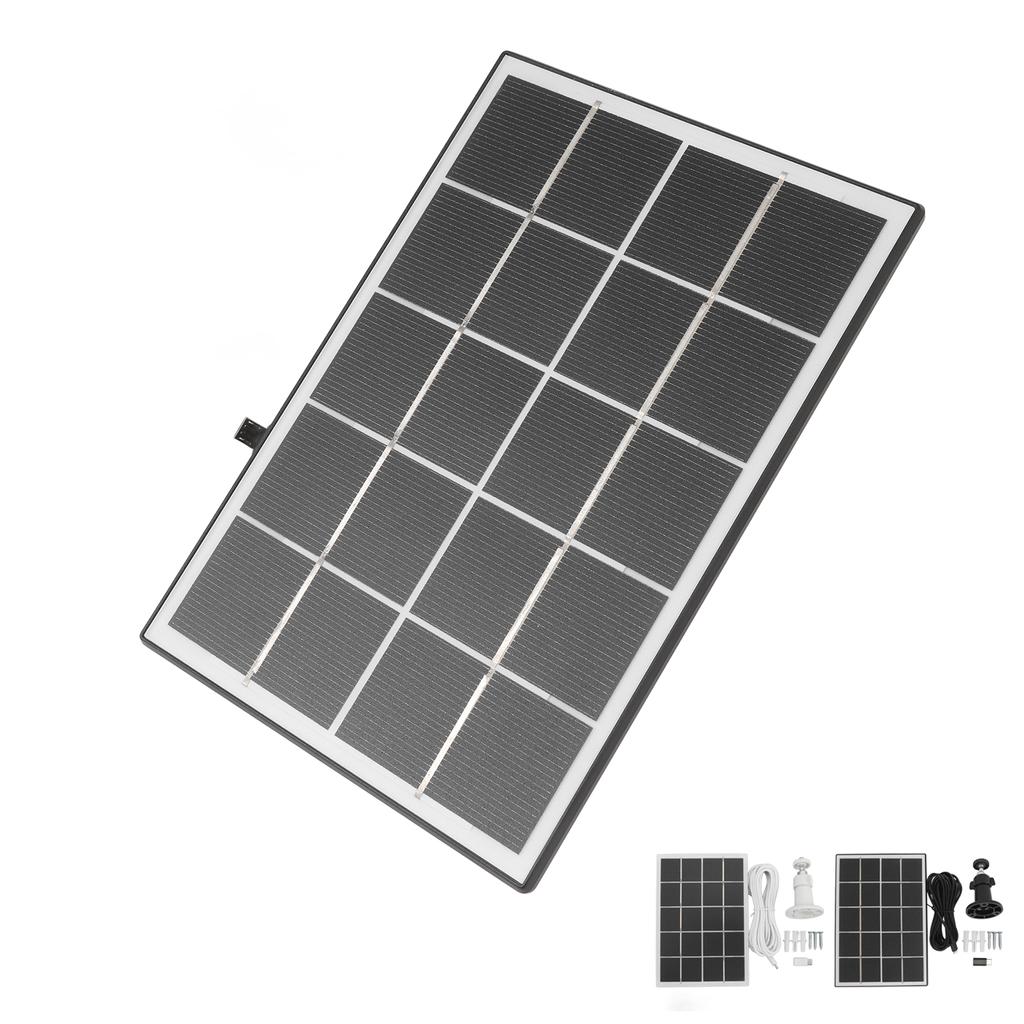 Camera Solar Charging Panel with Bracket 3W 5V Monocrystalline Silicon Type C Security Camera Solar