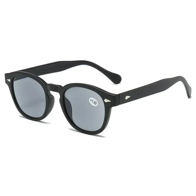 Women Men Ultra Light Unisex Presbyopia Glasses Vintage Rivet Leopard Round Sunglasses Fashion Reading