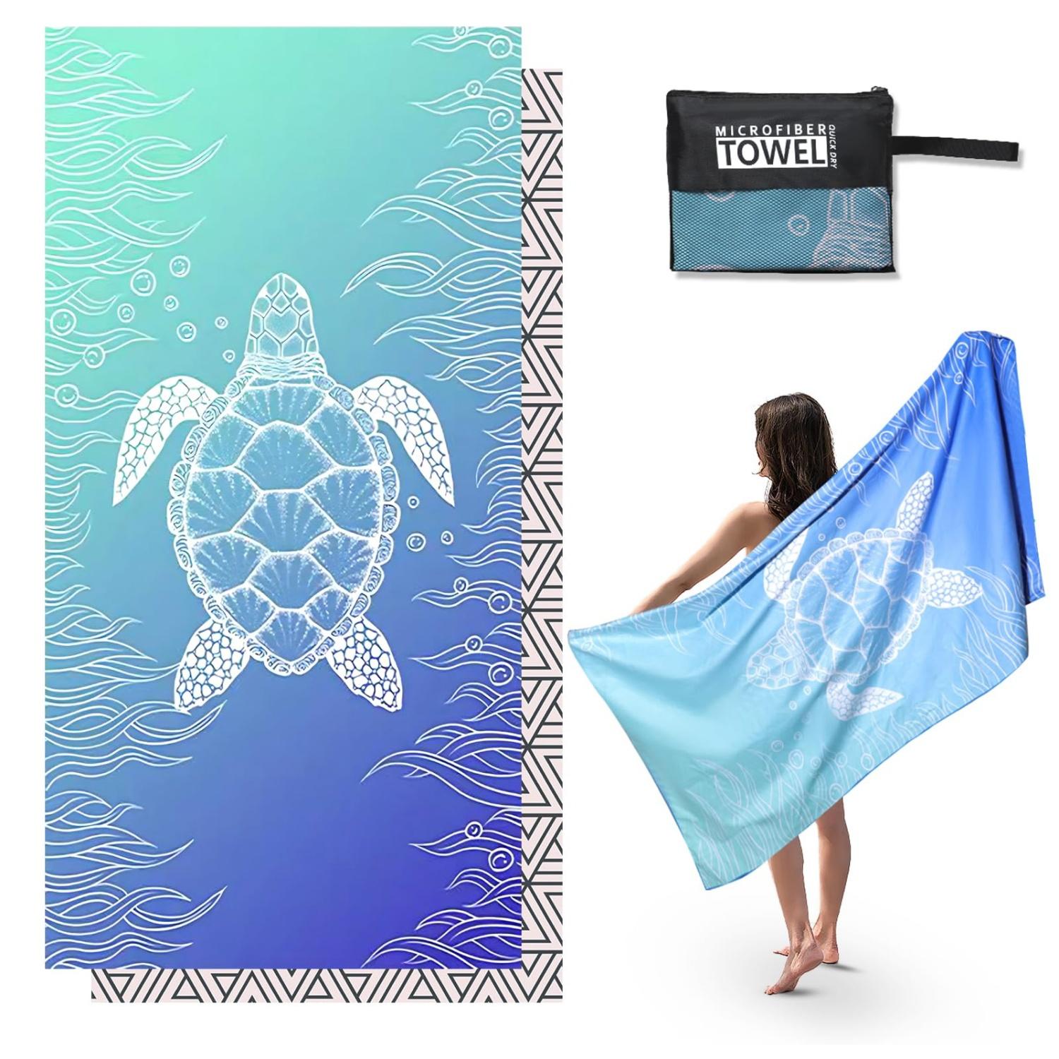 

1pc of Beach towel microbre Colorful Tropical Beach Towel Stylish & Absorbent for Summer Large quick-drying hand towel W30*H60(CM)