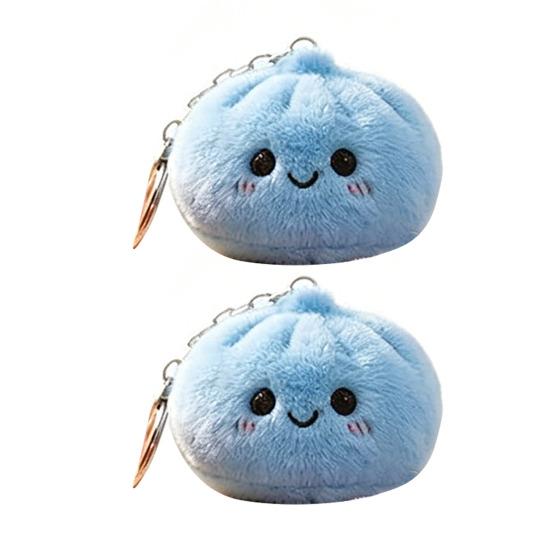 2Pcs Dumpling Keychain, Soft Plush Squeezable Dumpling Keychain, Key Holder for Handbags Purses Backpacks & Car Keys