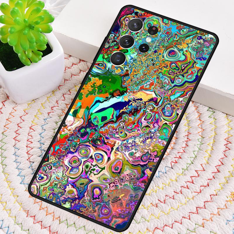 Colourful Psychedelic Trippy Art Phone Case for Samsung Galaxy note 10 pro S26 Ultra S23 S24 FE S25 S21 S22 PLUS shockproof Cove