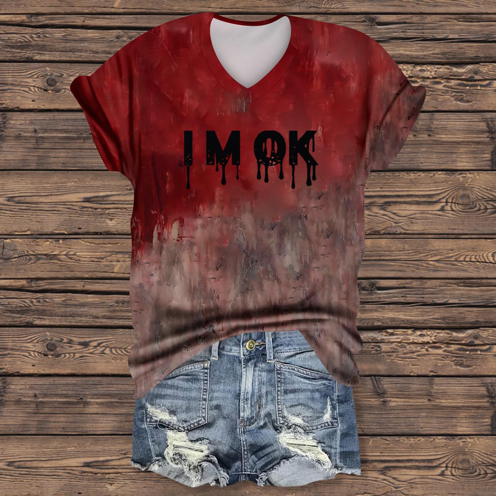 

Женская модная повседневная футболка с коротким рукавом и принтом на Хэллоуин, элегантные топы на Хэллоуин S