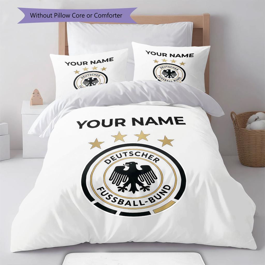 Custom Name,Germany Pattern Bedding Home Decoration Birthday Gift ( 1 Duvet Cover + 2 Pillowcase, Without Core),fan Merchandise.