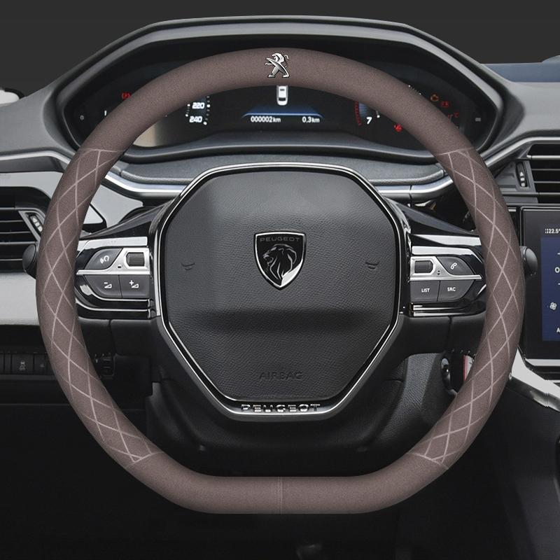 Coprivolante in Pelle Scamosciata da 38 cm Accessori per Peugeot 208 308 206 307 207 3008 407 508 5008 301 406 408 607 4008