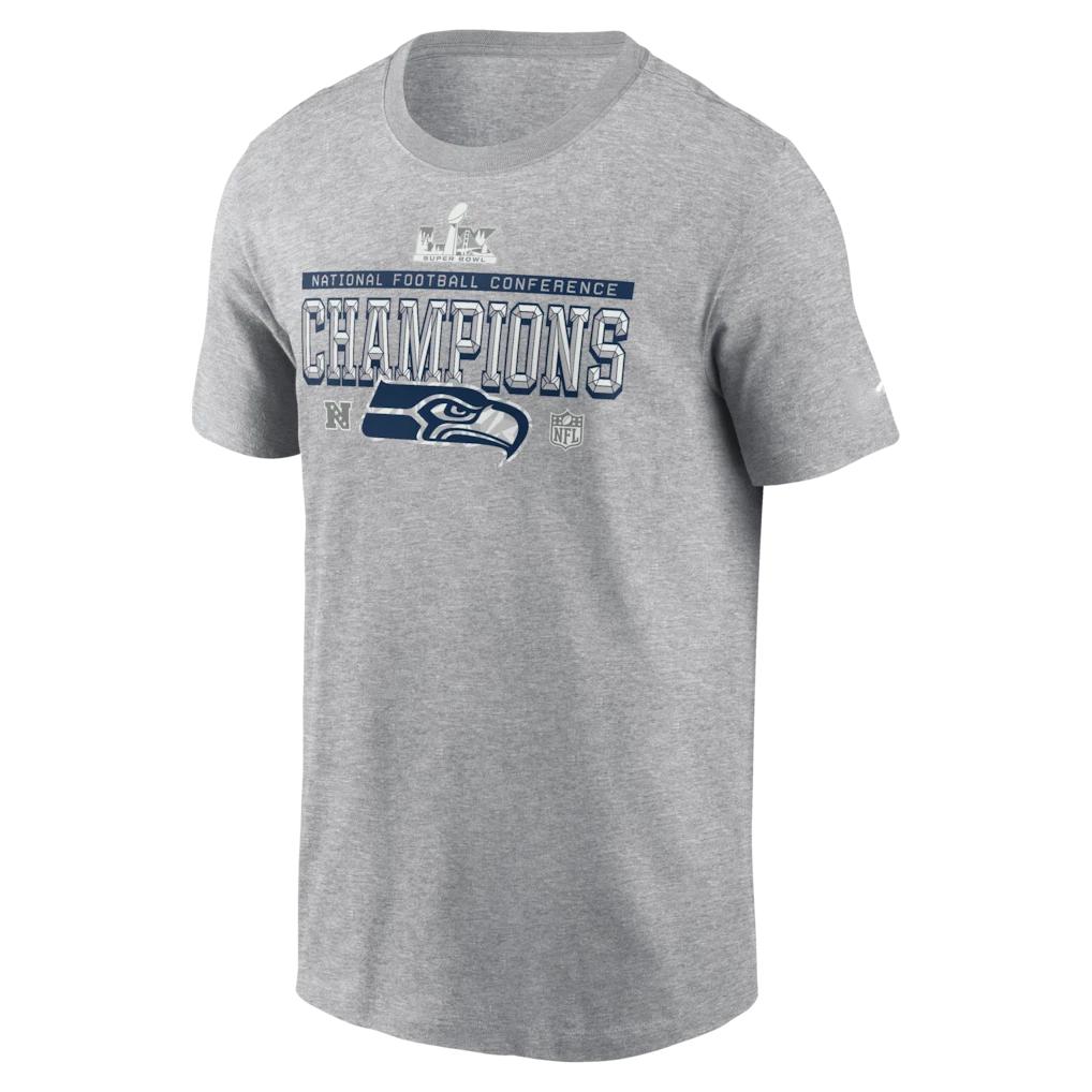 Seattle Seahawk 2025 NFC Champions Locker Room Trophy Collection Tall T-Shirt XL