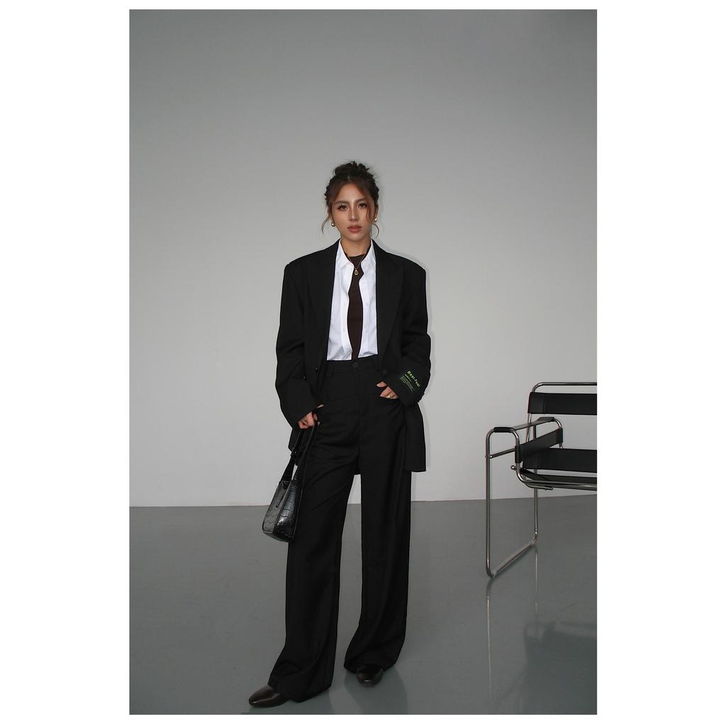 Graue Blazerjacke für Damen, koreanischer übergroßer Retro-Stil, lässiger Anzugmantel für Damen, locker sitzender Vintage-Büro-Blazer, tägliche Outfits