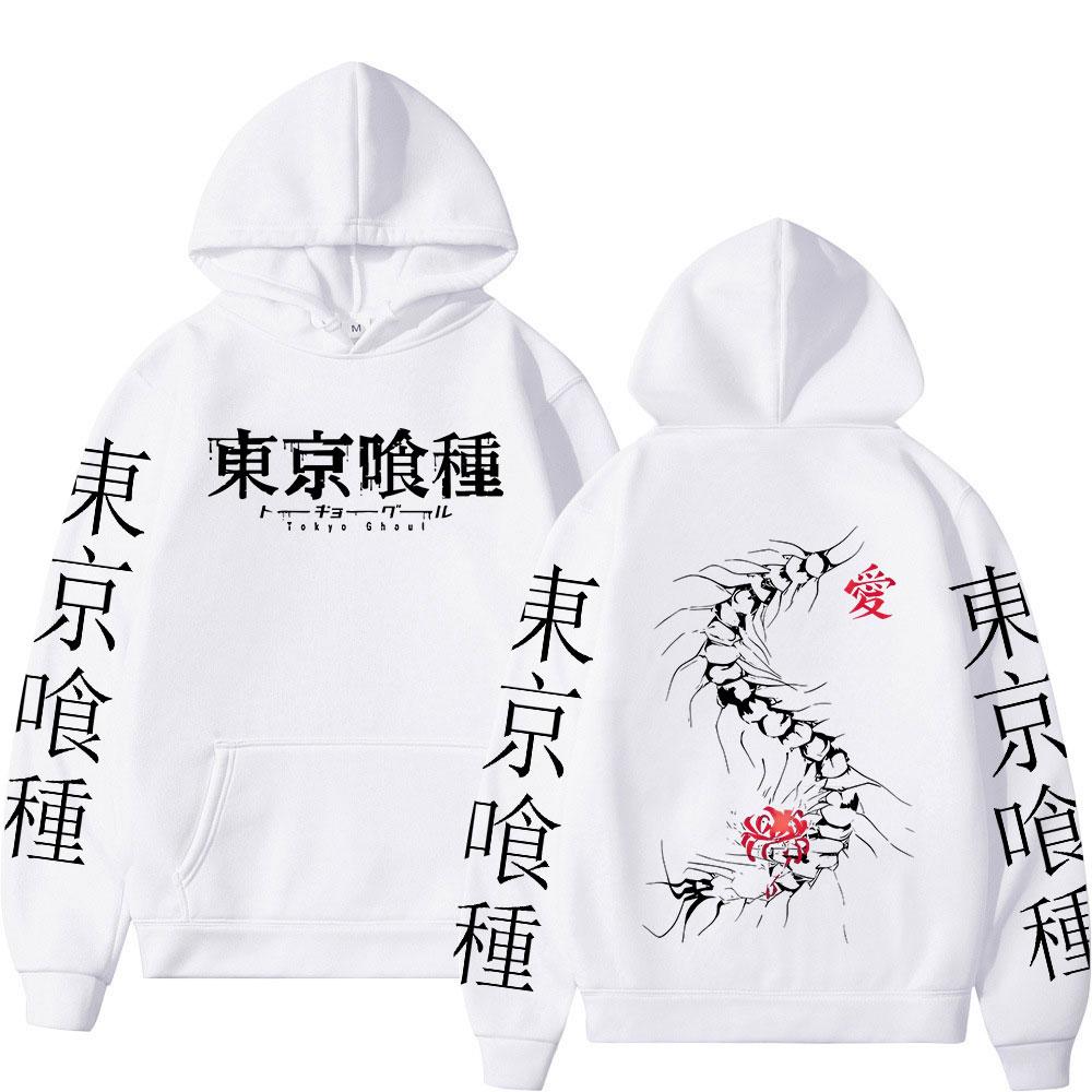 Anime Tokyo Ghoul Kaneki Ken Centipede Hoodies Men Women Fleece Casual Oversized Sweatshirt Fashion Hip Hop Long Sleeve Pullover