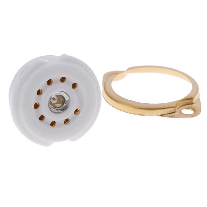 1Pc Chassis Mount 9Pin Ceramic Tube Socket For El84 Ecc82 6922 12Ax7