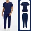 Zweiteiliges Set Peeling-Uniformen für Damen Kurzarm-Oberteil mit Reißverschluss und Hose mit elastischem Bund und Taschen