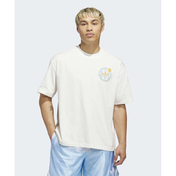 Adidas Originals Basketball Logo Loose Fit Crew Neck Short Sleeve T-Shirt Unisex Tops KD3613