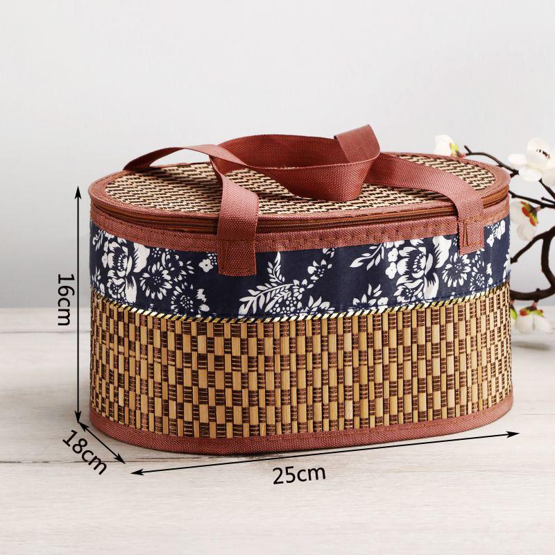 New bamboo basket gift box Dragon Boat Festival rice dumpling packaging box crab gift box egg souvenir silk flower