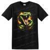 Grüne Schlangenattacke Feueratem T-Shirt mit Tiergrafik T-Shirt Kunst Kreatur