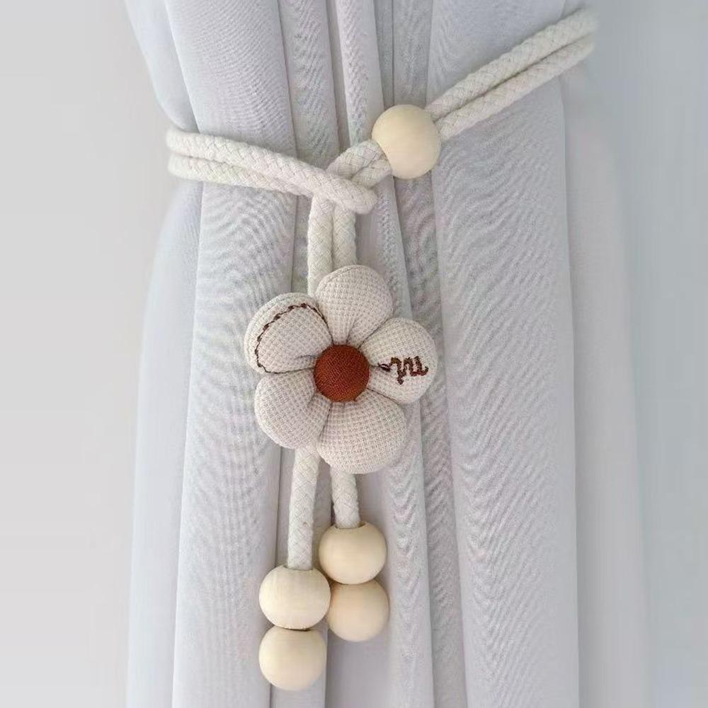 Adjustable Curtain Buckle Elastic Band Curtain Rope  Kids Room Home Decor бежевый