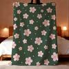 Cute Retro Animal Floral Pattern Throw Lightweight 240g Flannel Blanket Soft Skin-friendly for Summer Cooling