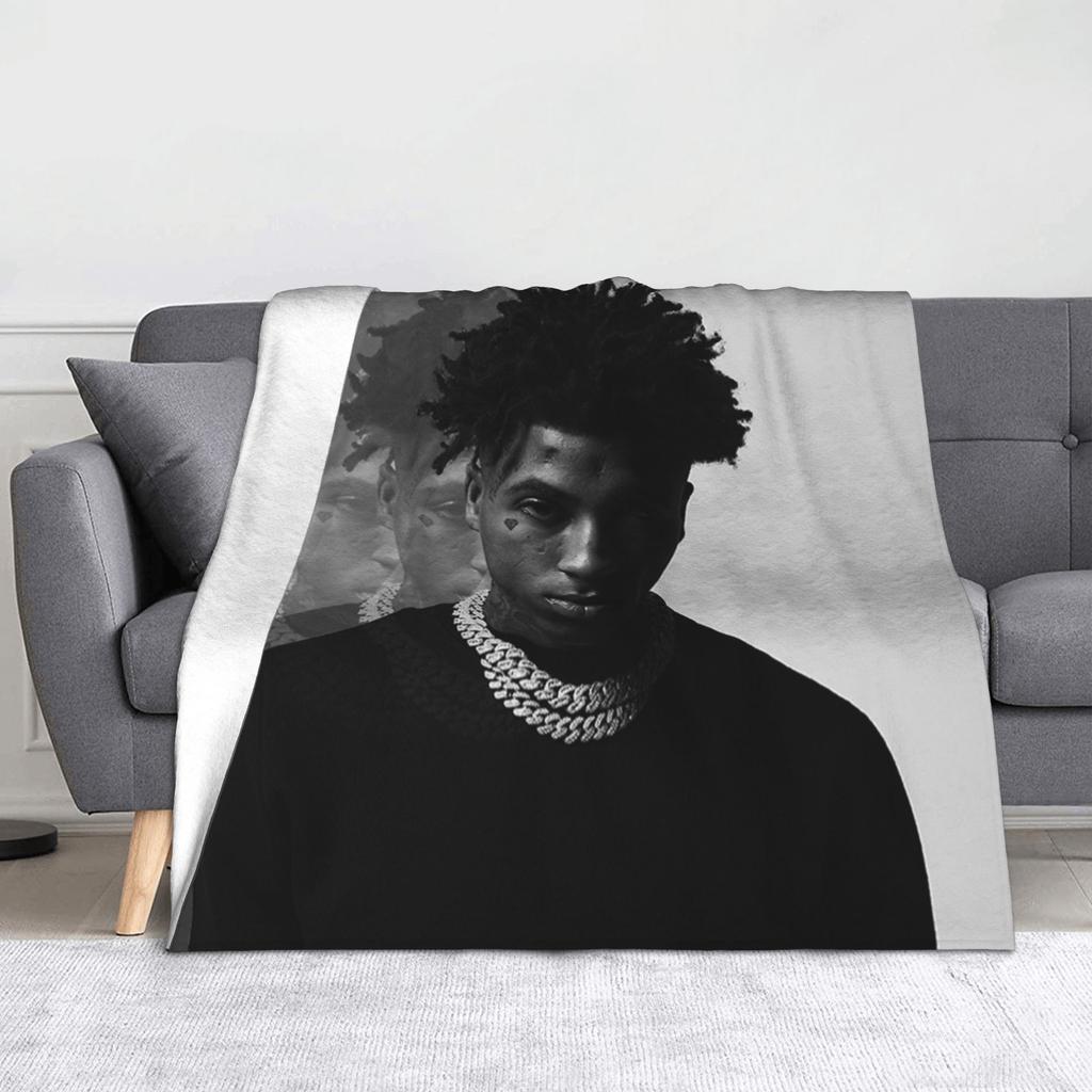 YoungBoys Rapper Musikdecken Plüsch-Kuscheldecken Schlafzimmer Sofa Bedruckte Leichte Tagesdecken