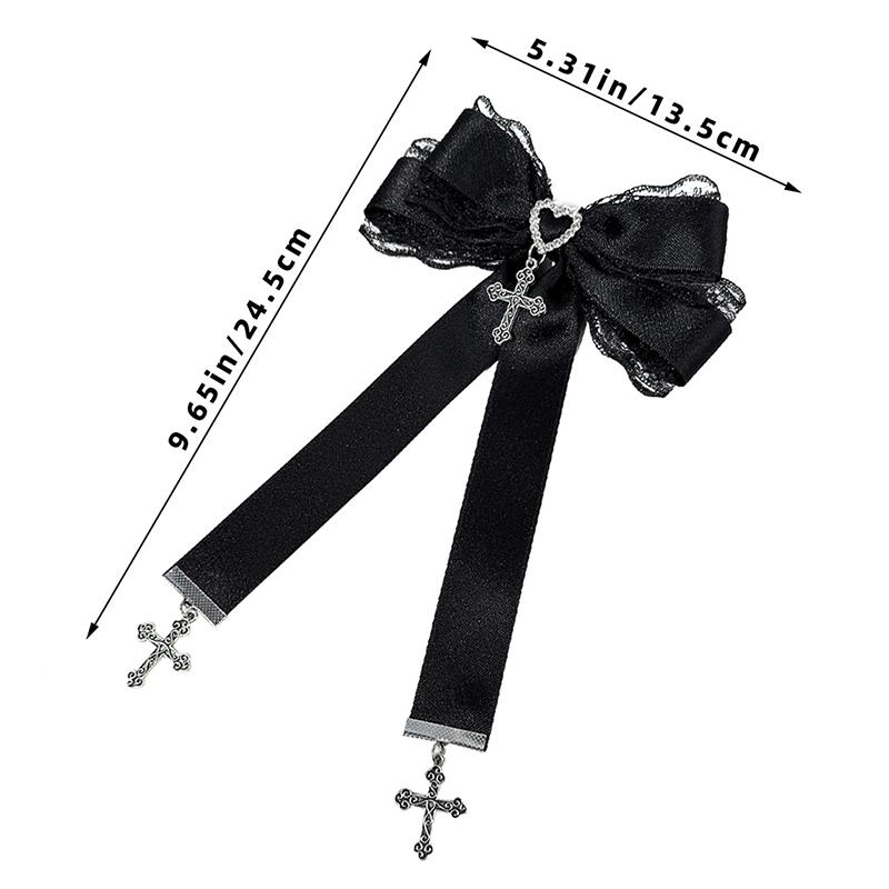 Gothic Lolita Style Hair Clip Black Ribbon Bow Fashionable Hair Clips