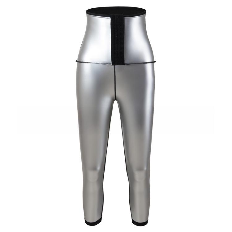 Women's High-Waist Buttoned Sauna Sweatpants for Fitness and Yoga