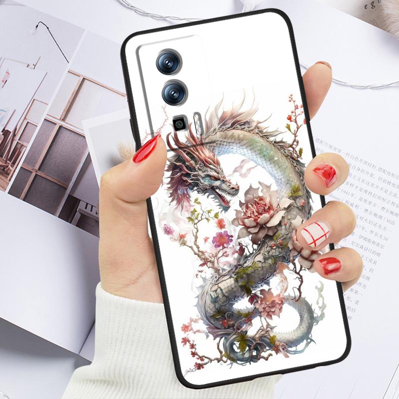 

Год Дракона для Xiaomi Redmi 9A 9C 9AT 10C 9 9T 10 12C 13C 8 12 K60 A1 K50 K40 5G Черный Чехол для телефона Redmi 9