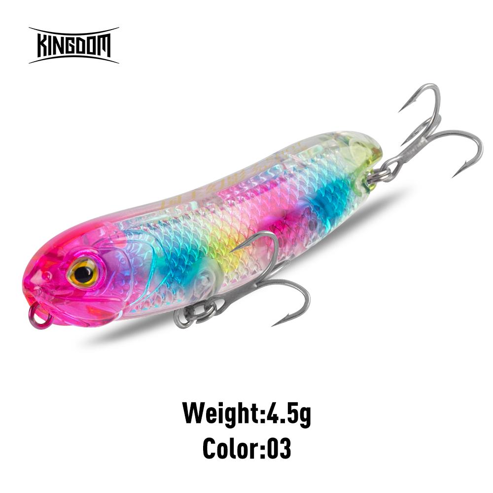 Kingdom 3D Z-DOG Angelkder 45 mm/55 mm/70 mm/90 mm 4,5 g/7,5 g/11,5 g/19 g  Schwimmende Topwater-Hartkder Kder Angelkder Wobbler