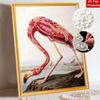 DIY Framed Pearl Painting Kit with Elegant Flamingo Pattern 5D Sparkling Bead Art Canvas Ready to Display Home Decor Modern Craft Gift Idea