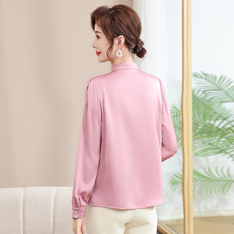 2025 Spring Women's Fashion: Casual V-Neck Chiffon Blouse in New Chinese Style