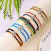 Color Blocking Colorful Woven String Bracelets With Ball Elements For Travel And Casual Wear