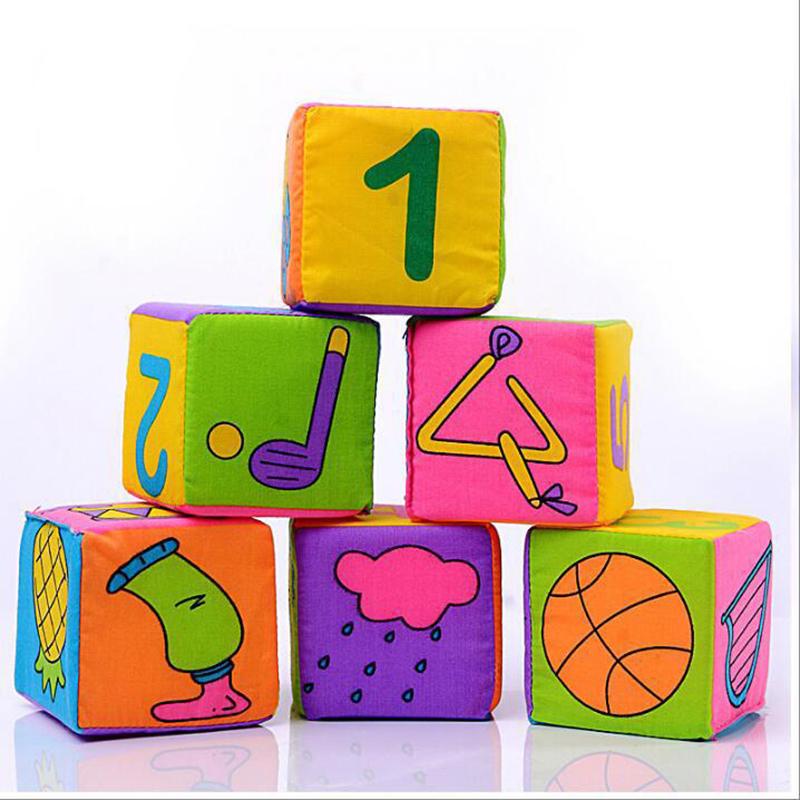 First-Class 6Pcs First-Class Cloth Construction-Set High-Standard Assembly-Bricks First-Class Baby Infant Superior-Grade Soft Superior-Grade Plush