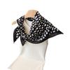 Leopard Print Fashion Herringbone Pattern Cotton Linen Small Square Scarf Silk Imitation Velvet Headscarf Shawl Sunscreen Women