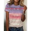 Fashion Women Simple Splicing Print T Shirt Funny Casual O-neck Short Sleeves T-shirt Summer Female Tee Shirt