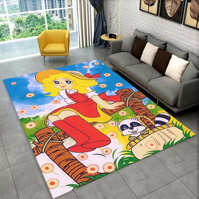 Cute Candy Candy Girl Cartoon Carpet Rug for Playroom Bedroom Living Room Sofa Home Decor,kid Game Area Rug Non-slip Floor Mat