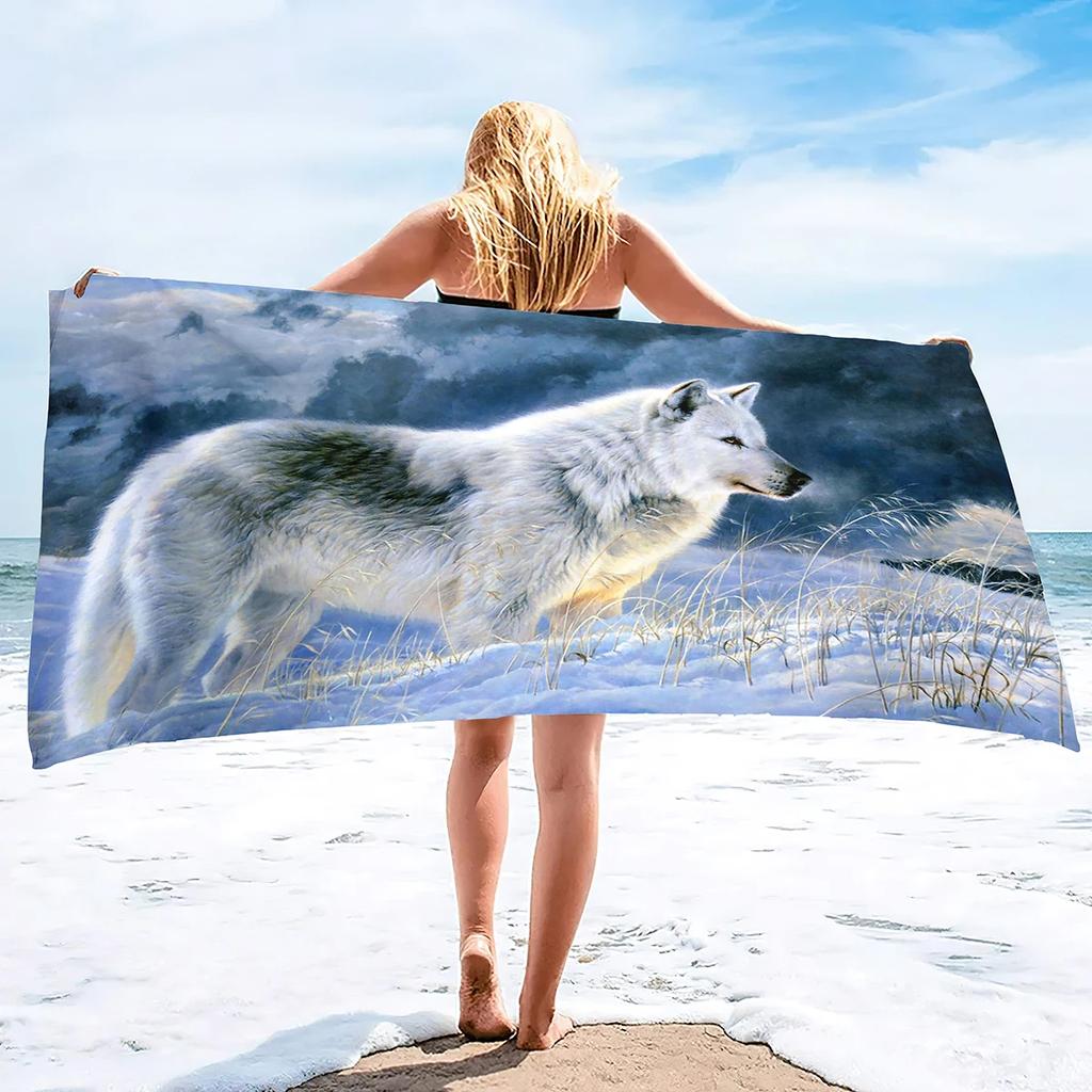 Wolf Beach Towel Groups of Wolves Wild Animal Design Soft Sand Free Bath Towel Quick Dry Sport Spa Yoga Gym Kitchen Hand Towels