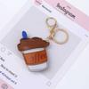 Lovely Hanger Coffee Cup Leather Pendant DIY Candy Color Pu Keychain Korean Cartoon Bag Charm Bag Ornament