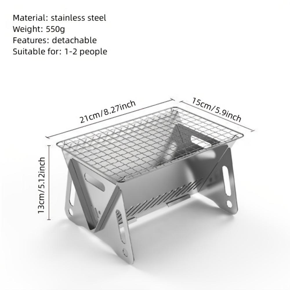 Experience the Ultimate Outdoor Grilling with Our Foldable Stainless Steel BBQ Grill - Perfect for Camping and Backpacking!