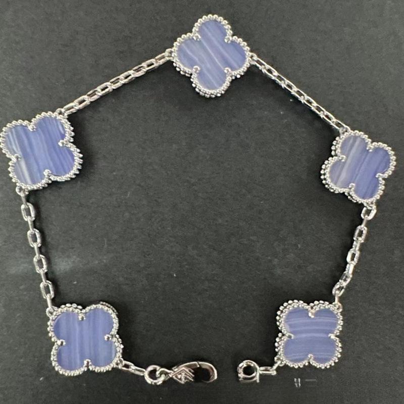 Exquisite Four-leaf Clover Bracelet for Women Five-flower Bracelet Double-sided Natural White Mother-of-pearl and Carnelian Bracelet