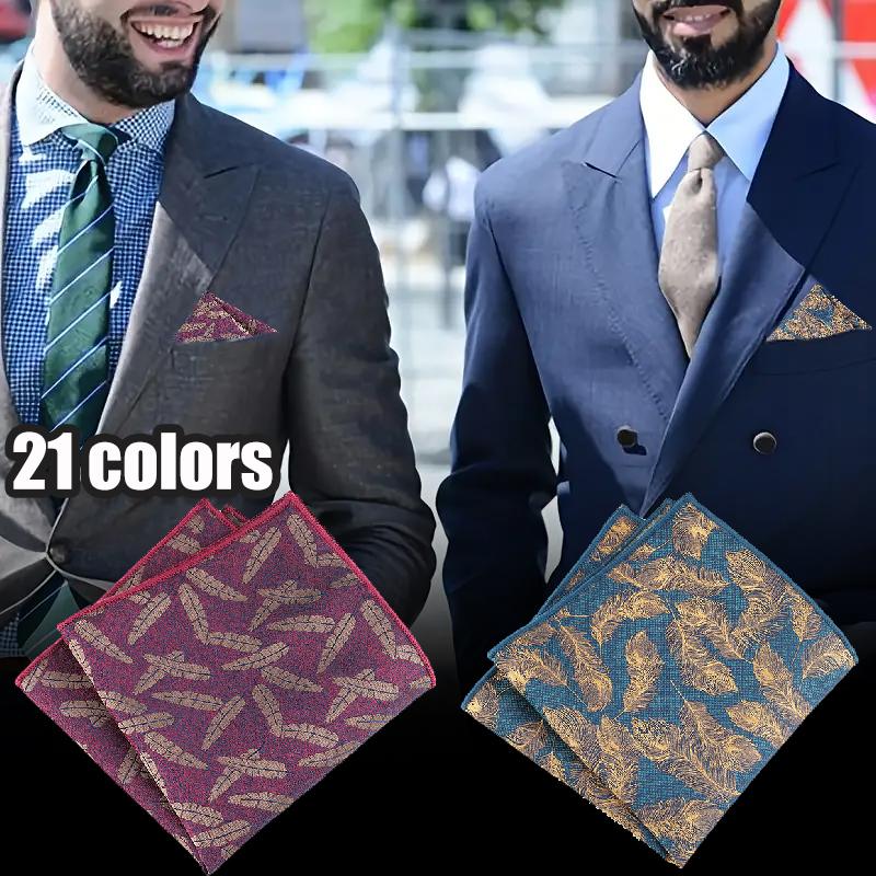 1PC Polyester Fiber Business Meetings Delicate Feel Suit Pockets Pocket Square Formal Dress Bright Lightweight Soft Gentlemanly