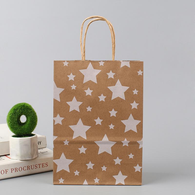 Liela punktota Ziemassvētku dāvanu maisiņš - Pārnēsājams kraftpapīrs