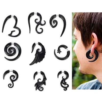 9pcs / Set Acrylic Earrings Punk Style Ear Stud Piercing Jewelry