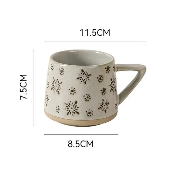 Christmas Vintage Ceramic Mug Nordic Style Creative Coffee Cups with Handle Household Office Milk Water Tea Cup Drinkware Gifts