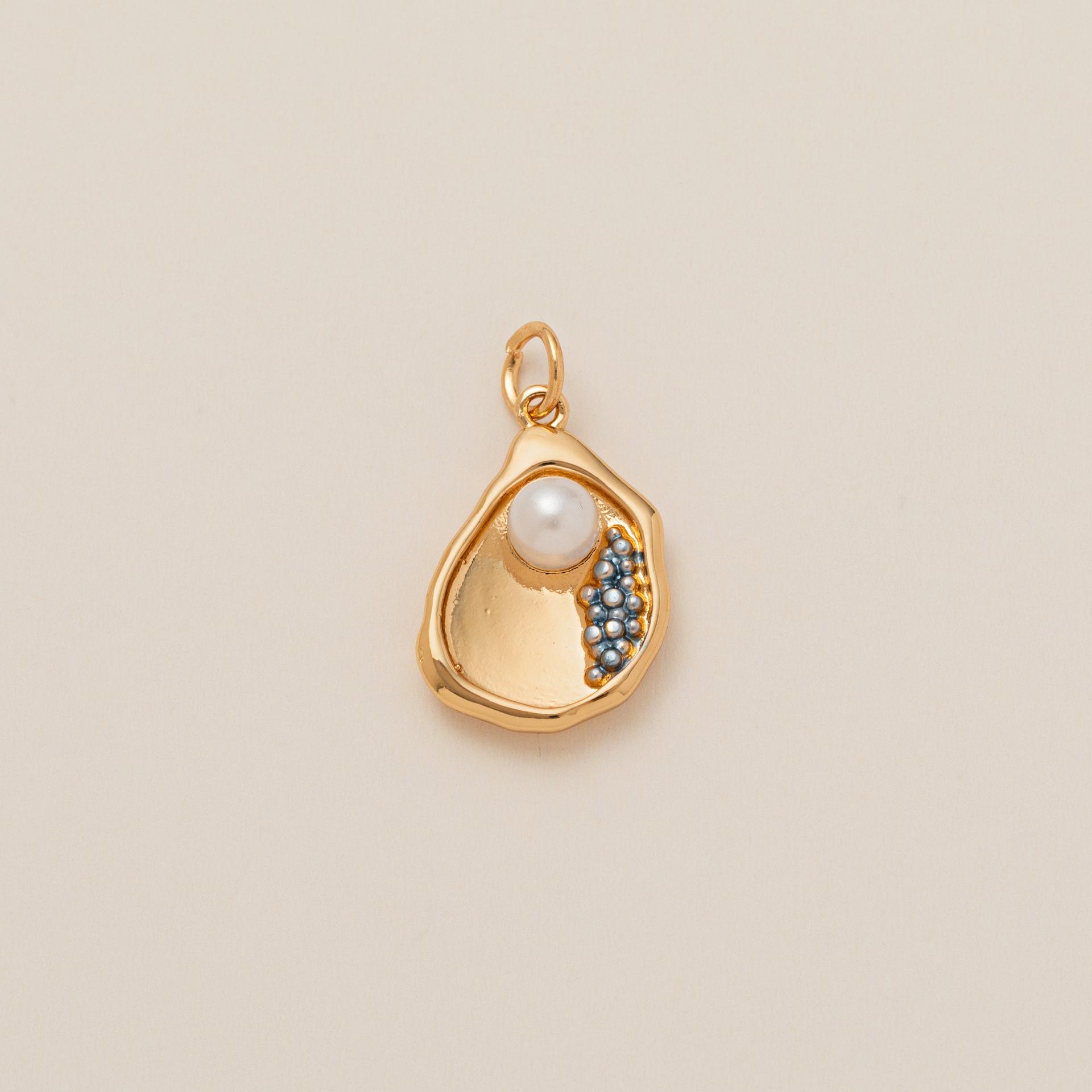 Vintage Various Design Styles Marine Life Charms Pendant for DIY Neckalce Ribbed Shiny Zircon Conch Shell Sea Turtle Pendants
