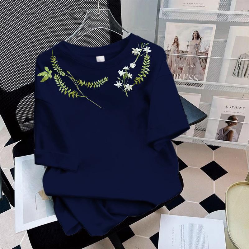 Unisexowa koszulka z krótkim rękawem z bawełny o dużej gramaturze w stylu retro w koreańskim stylu - Luźny krój, letni trend