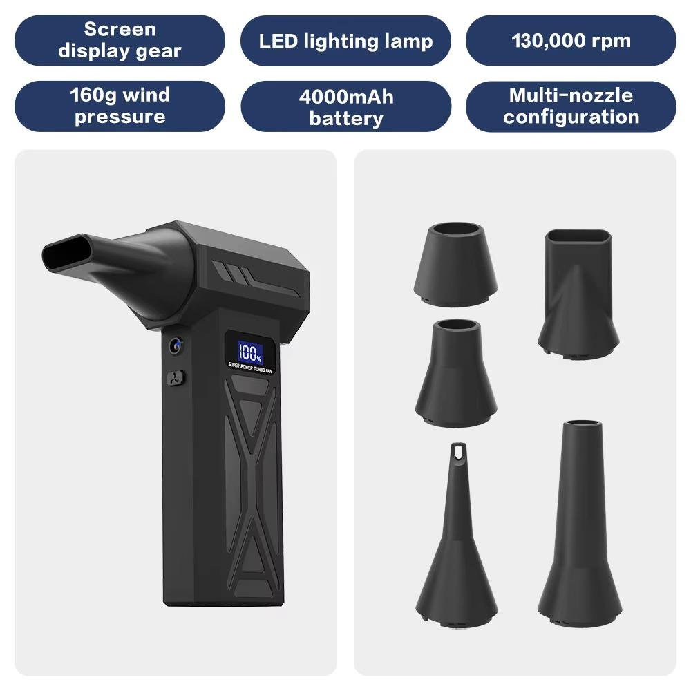 

Brushless Motor Powerful Dust Blower with LED Light Digital Display Handheld Turbo Violent Fan High-Speed Speed Adjustable
