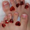 8pcs Red Heart Rhinestone Toe Separators Nail Art Tools, Durable & Comfortable Foot Dividers for Salon and Home Use, Decorative Nail Art