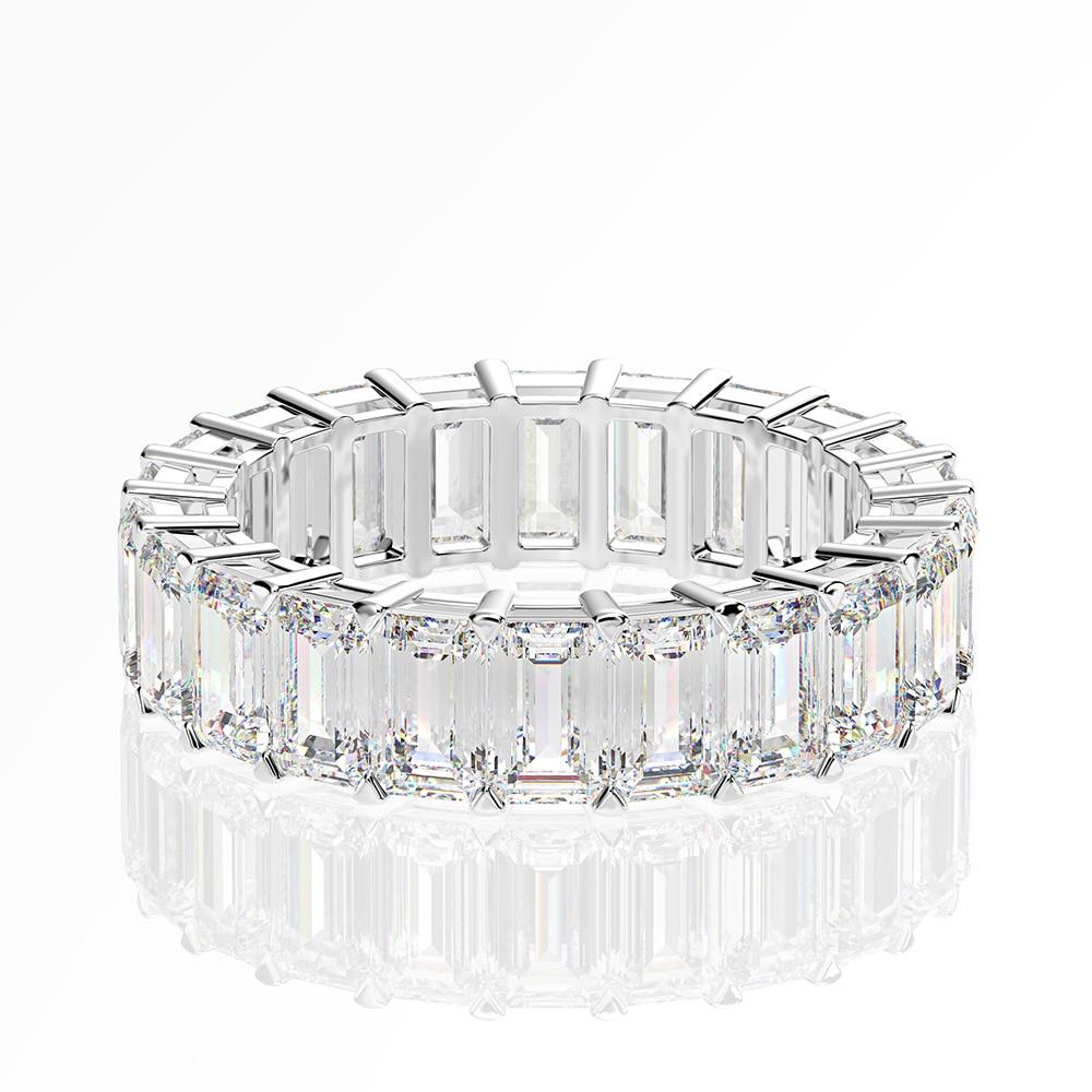Wong Rain Luxury 925 Sterling Silver Created Moissanite Gemstone Wedding Band Engagement White Gold Ring Fine Jewelry Wholesale