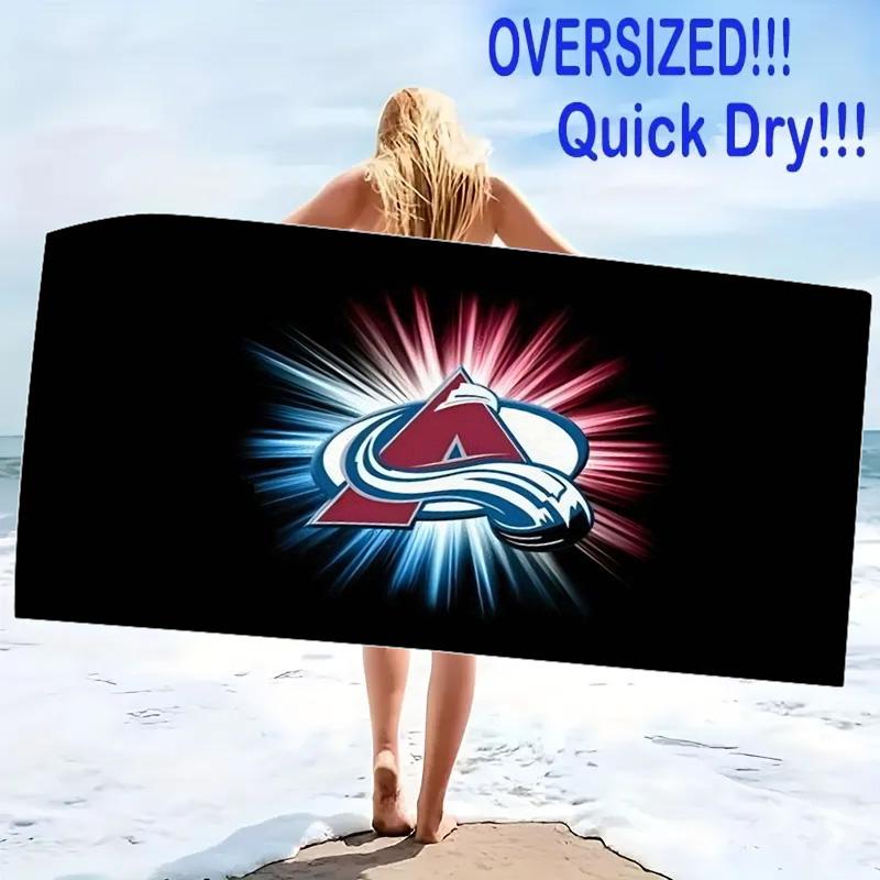 Colorado Avalanche Logo Print Beach Towel, Large Soft Quick Dry Towel for Beach Camping Swimming