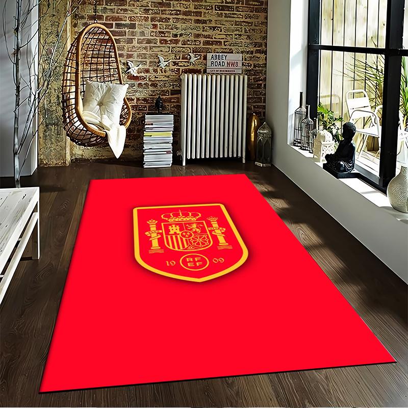 Roter Teppich mit Spanien-Emblem-Design, Wappen mit Krone, RFEF-Logo, 1909 Geeignet als Anti-Rutsch-Matte für Wohnzimmer, Schlafzimmer, Sofas
