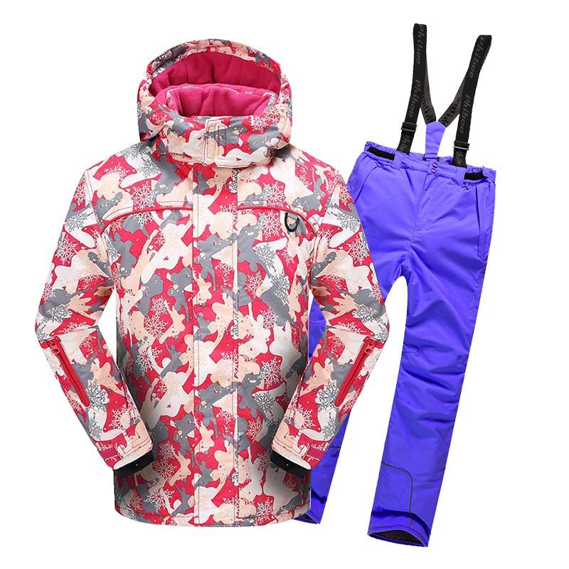 Kids Ski Suit Set Waterproof Warm Windproof Outdoor Snowsuit Boys Girls Toddler Winter Jacket Pants