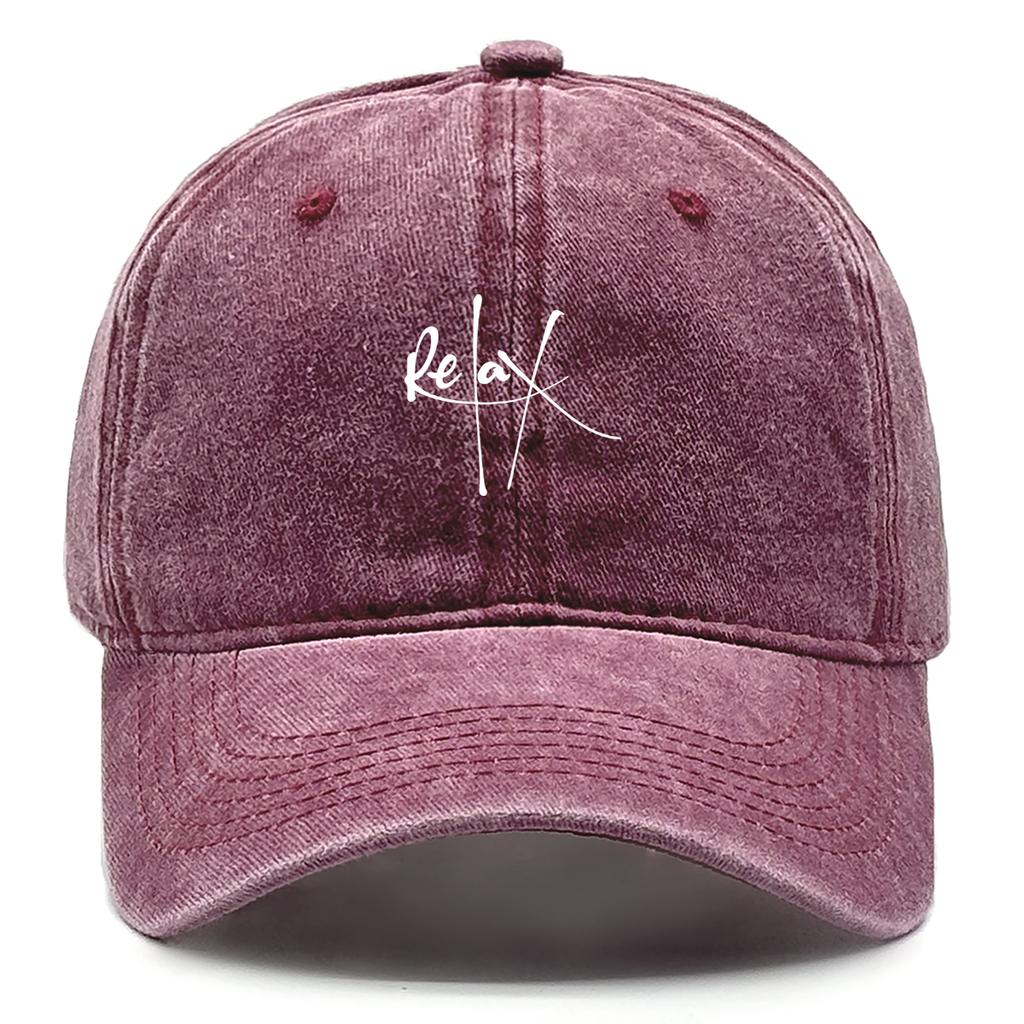 Relax Print Snapback Baseball Caps Mesh Hat Casual Slouchy Adjustable Caps Ideal Choice For Outdoor Sports One Size Fits All