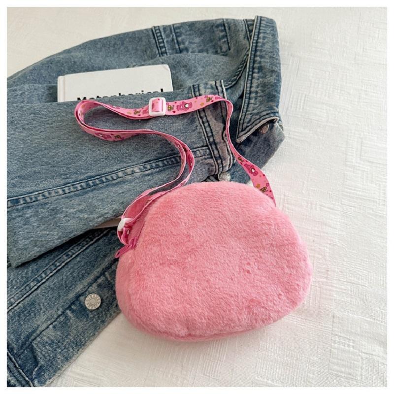 Mini Cartoon Rainbow Love Bear Plush Toy Diagonal Cross Bag, Love Bear Gift Backpack Christmas Gift.