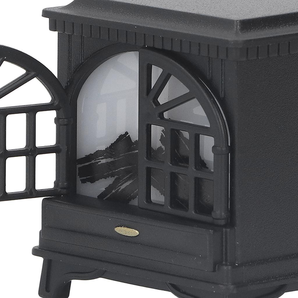 1:12 Dollhouse Fireplace Plastic Miniature Fireplace Dollhouse Mini Furniture Decoration Accessories Black