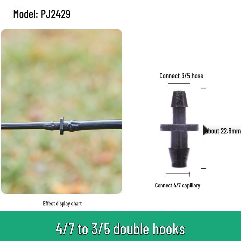 Capillary and Micro-Sprinkler Fittings: Single/Double Hooks, Tee, Straight Connector, Drip Stop, Mountain Bracket, Five-Way, Greenhouse.